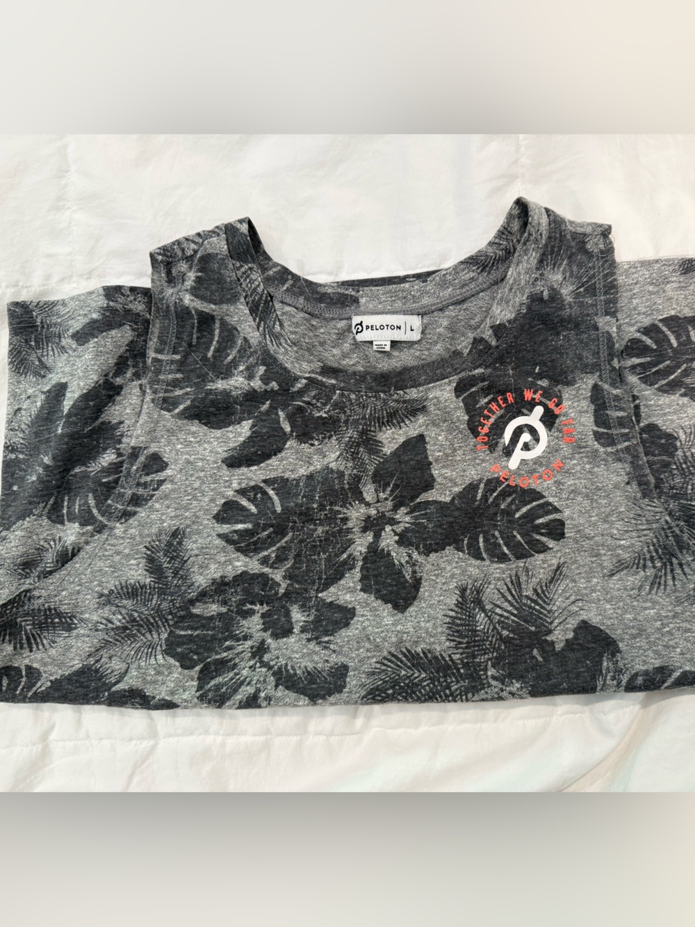 Peloton Gray Tropical Leaf Graphic Tank